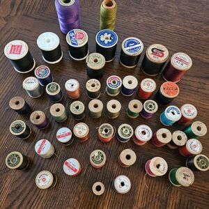 Vintage Multicolor Thread Spools Collection 50 Spools